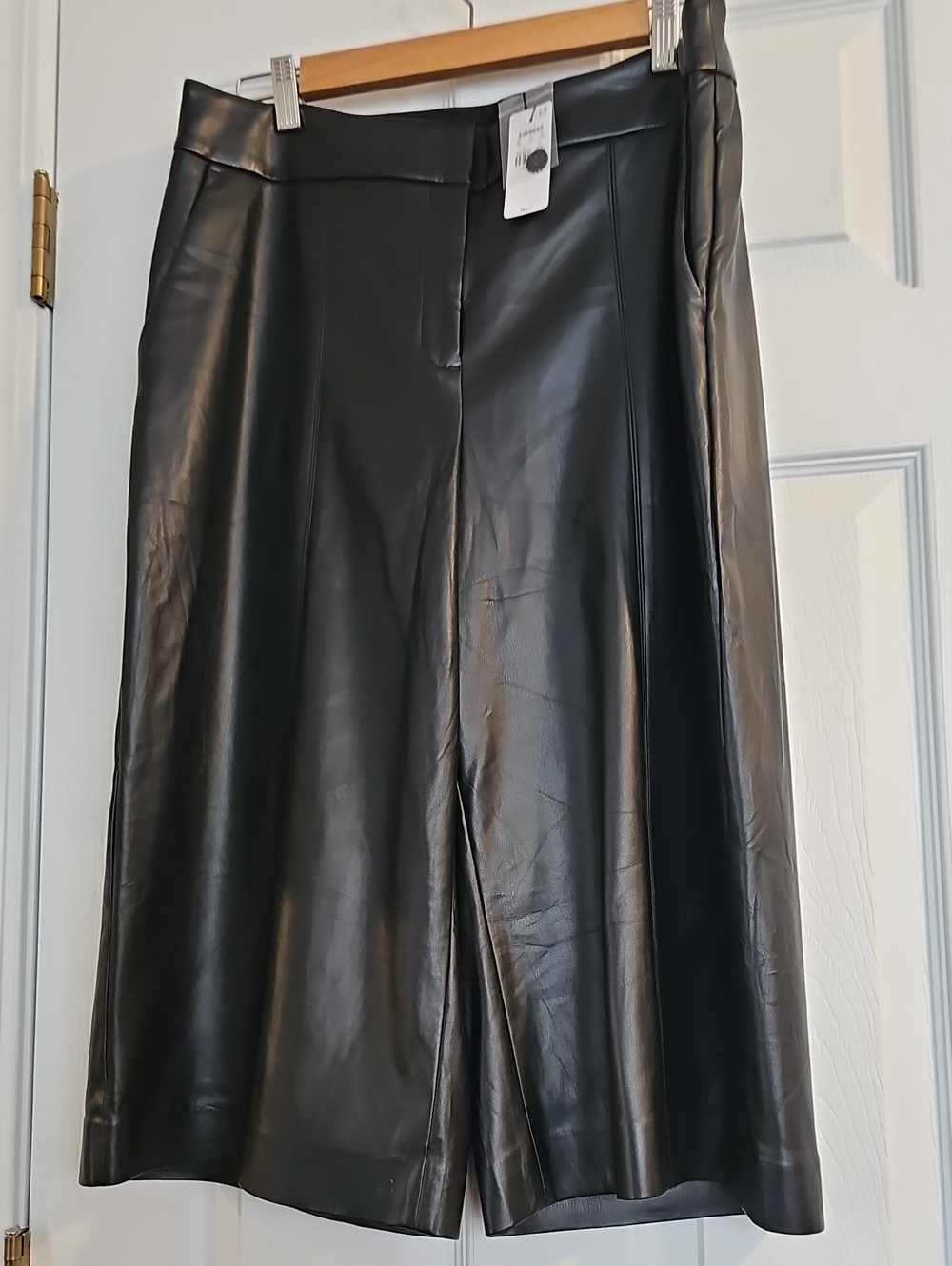 Express Black Faux Leather Coulottes